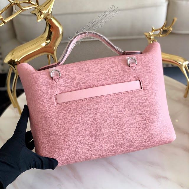 Hermes包包 愛馬仕Hermes Kelly2424 奶昔粉 togo小牛皮 半手工制 Hermes休閒女款手提包  am1933